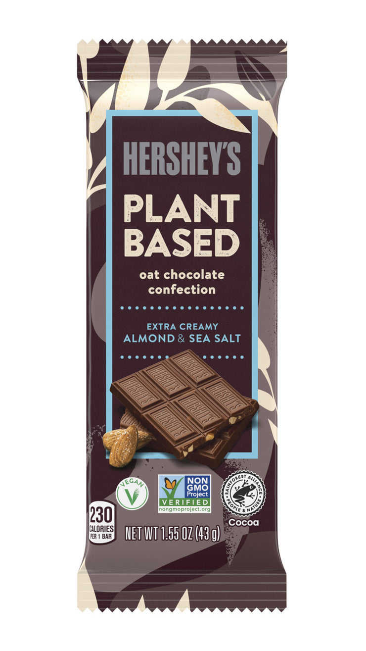 HERSHEY'S Plant Based Oat Chocolate Almond & Sea Salt Candy Bars