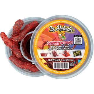 La Helada Gummy Worms With Chamoy Dip (Mexico)