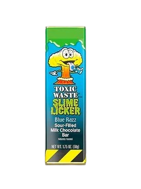 Toxic Waste Slime Licker Sour Filled Blue Razz Chocolate Bar