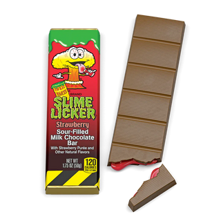 Toxic Waste Slime Licker Sour Filled Strawberry Chocolate Bar