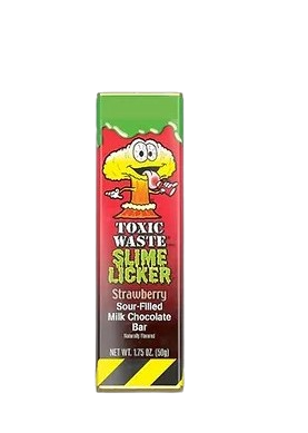 Toxic Waste Slime Licker Sour Filled Strawberry Chocolate Bar