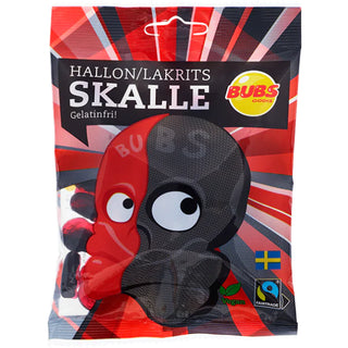 Bubs Skalle Hallon/Lakrits – Raspberry Licorice Skulls ( Sweden )