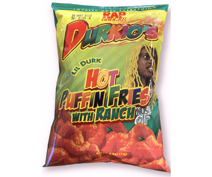 Rap Snacks Lil Durk- Durkio's Hot Puffin Fries With Ranch